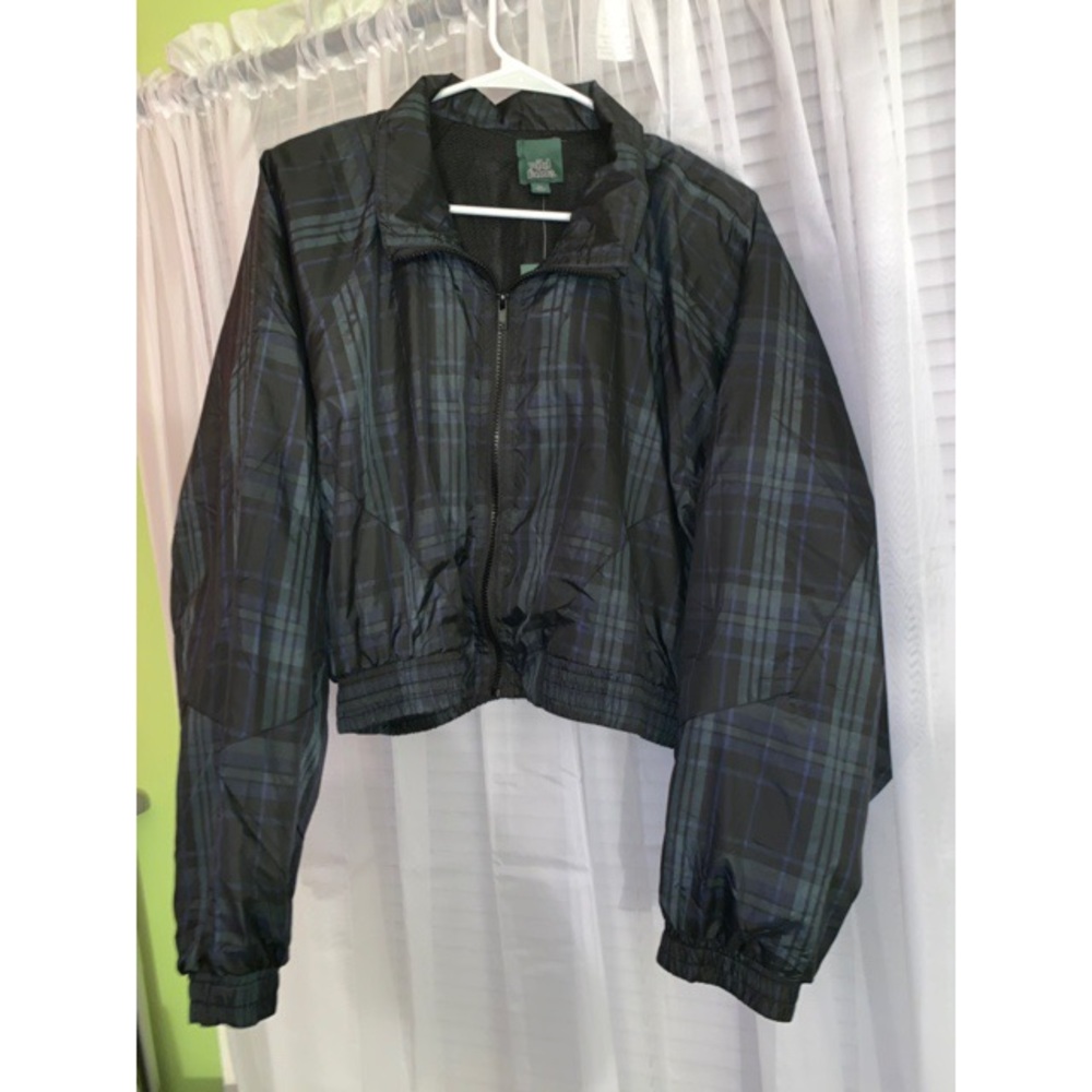 cropped plaid print jacket